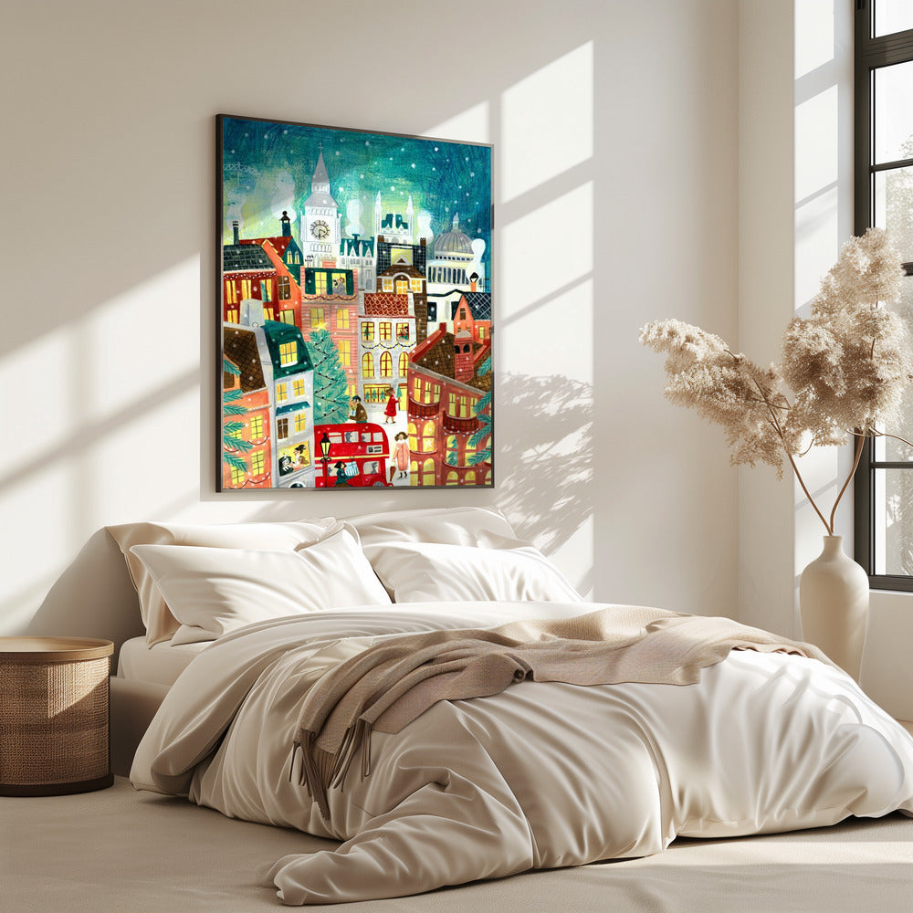 Christmas London in the snow | Poster