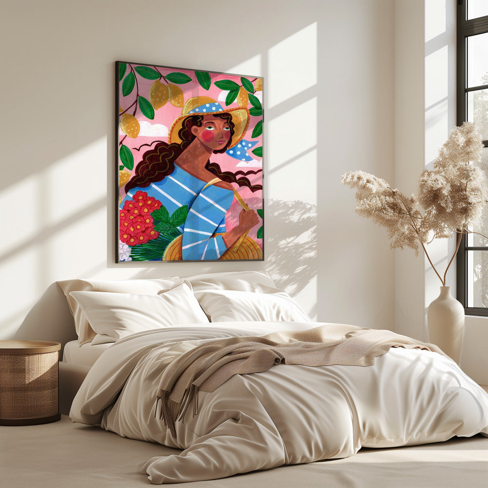 Portrait woman in Amalfi coast Italy | Poster