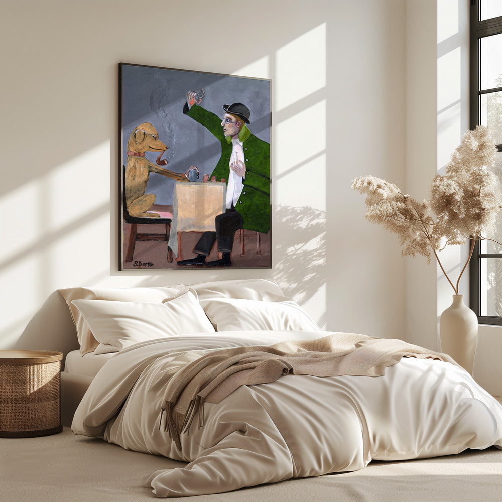 Humour Card Game with Dog Vintage | Poster