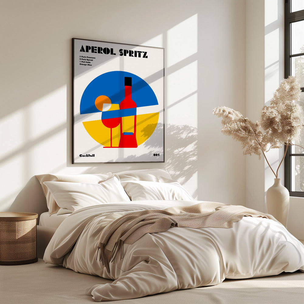 Aperol Spritz Cocktail Bauhaus Art Print | Poster