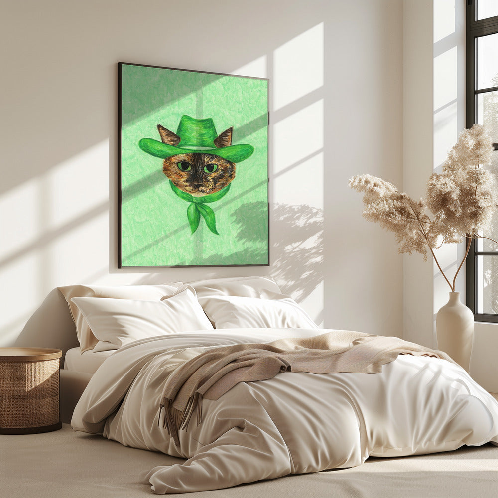 Tilly The Cowgirl Tortie Cat | Poster