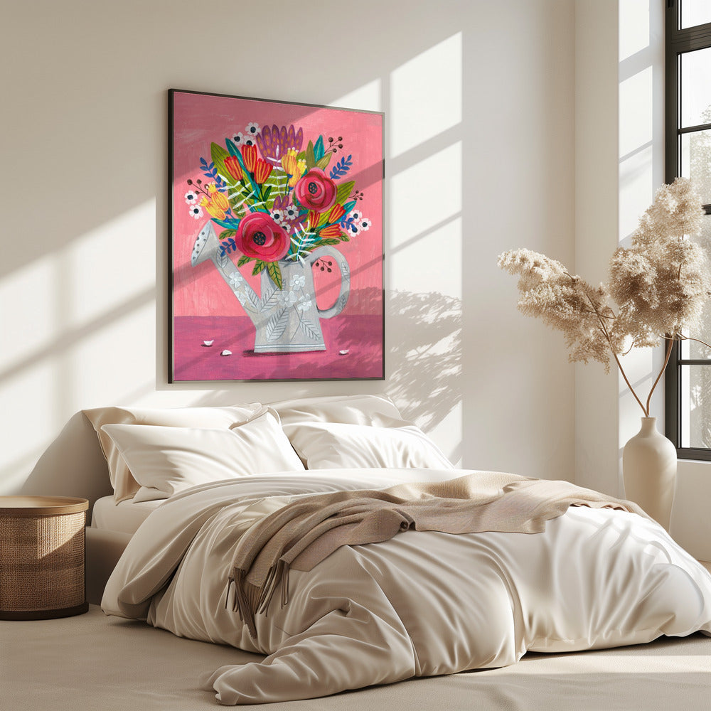 Watering Can with Flowers | Poster