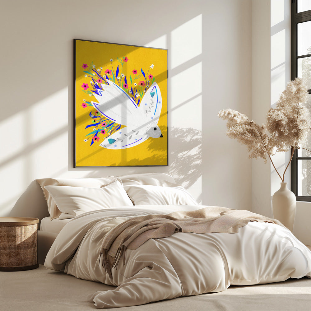 Bird in Flowers illustration | Poster