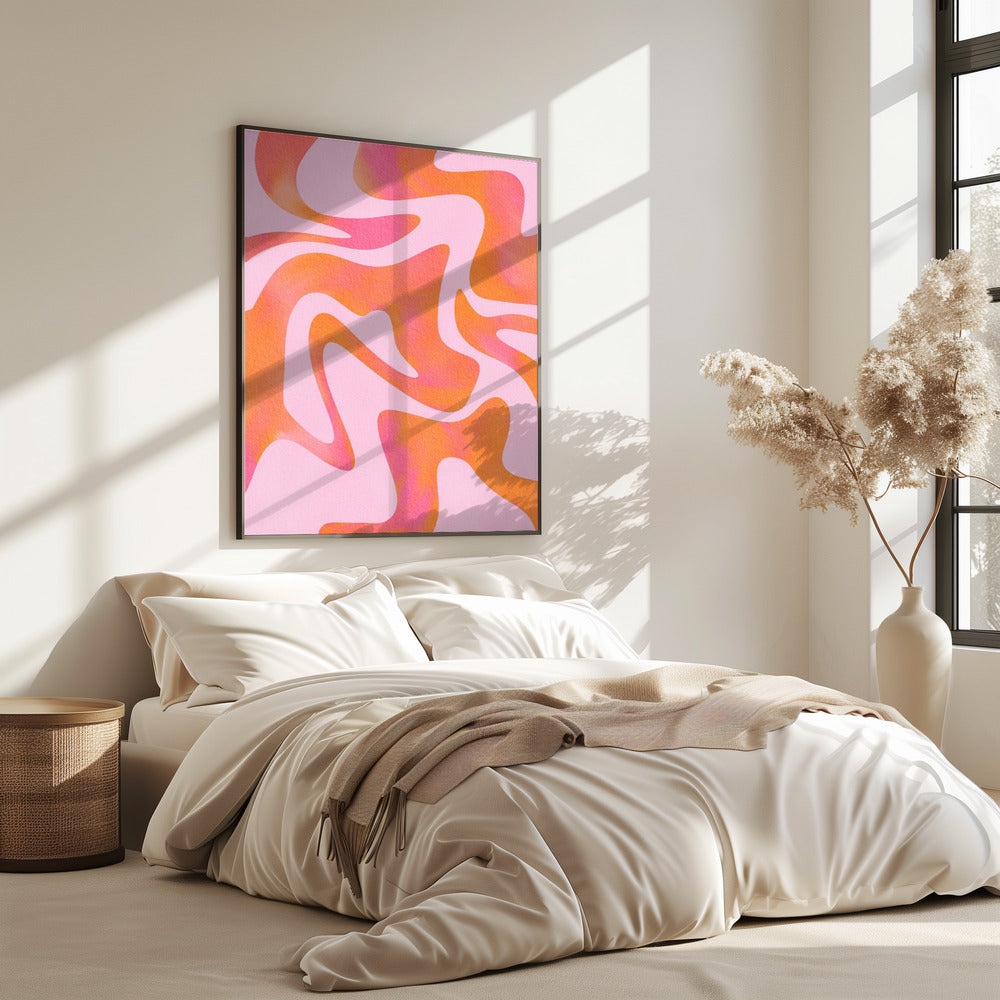 Abstract Wave in Pink | Poster