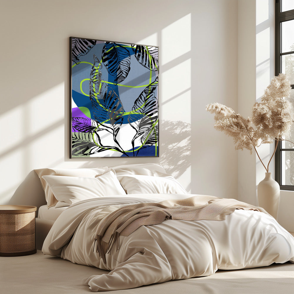 Black Leaves With Color Abstract No3 | Poster