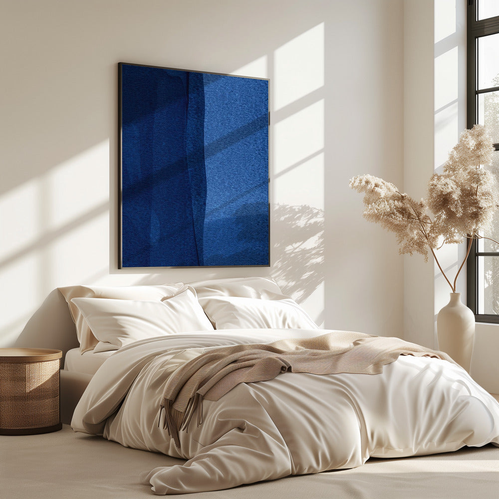 Blue Texture Flowing Vertical Lines | Poster