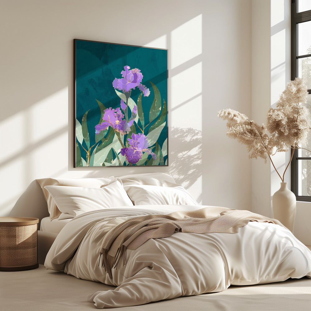 Iris Flower Turquoise | Poster