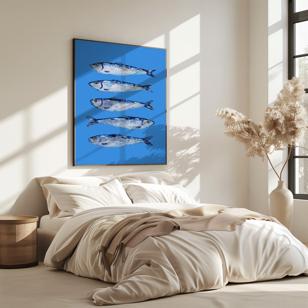 Sardines on Blue | Poster