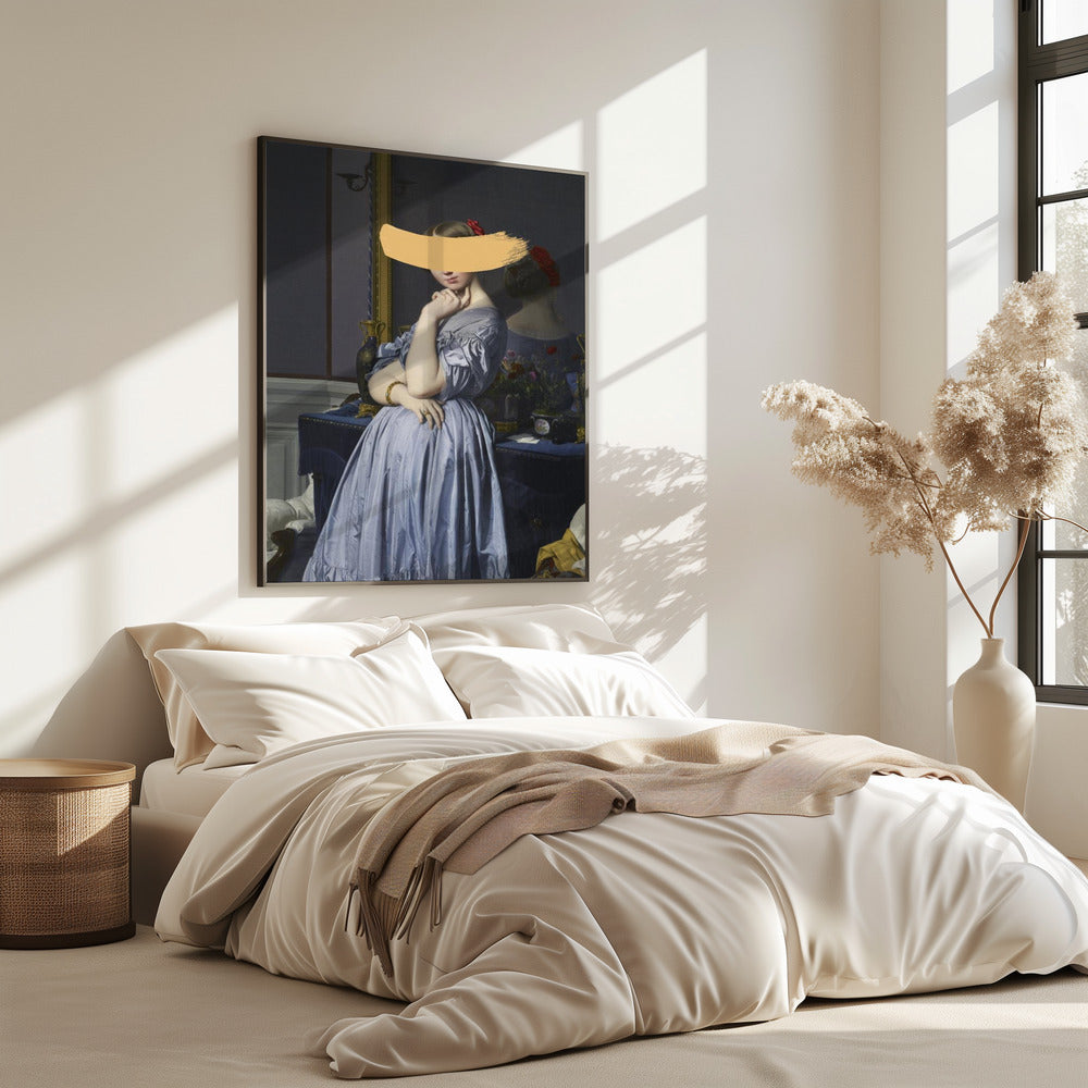 Classic Oil Painting and Yellow Splash | Poster