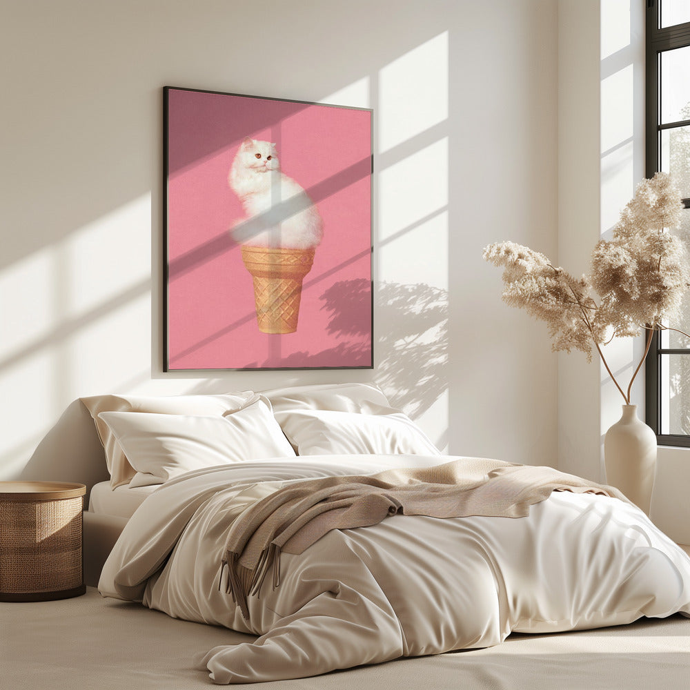 Cat Ice Cream - Pink | Poster