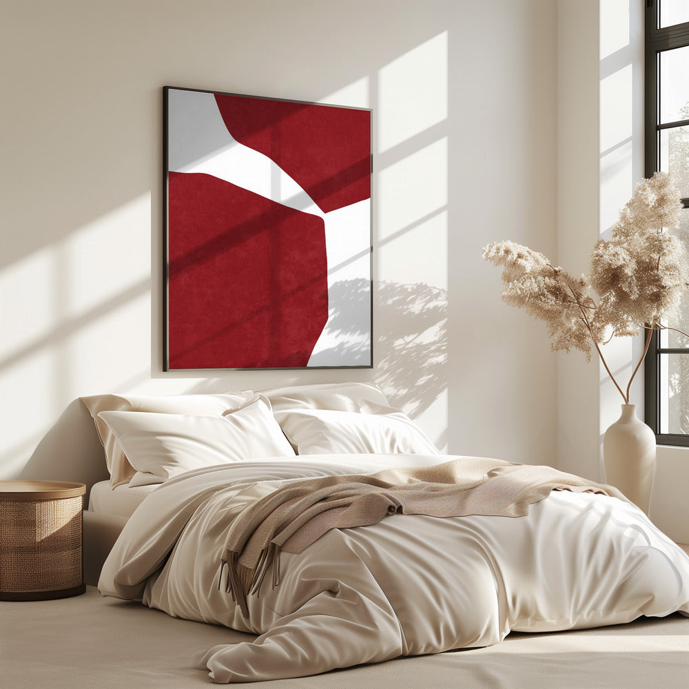 Abstract Red on white | Poster