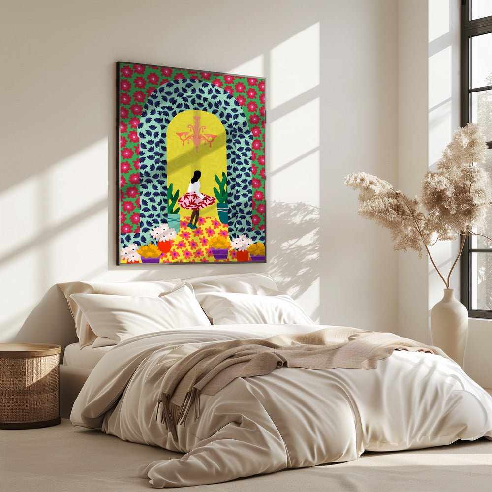 Floral Portal Girl | Poster