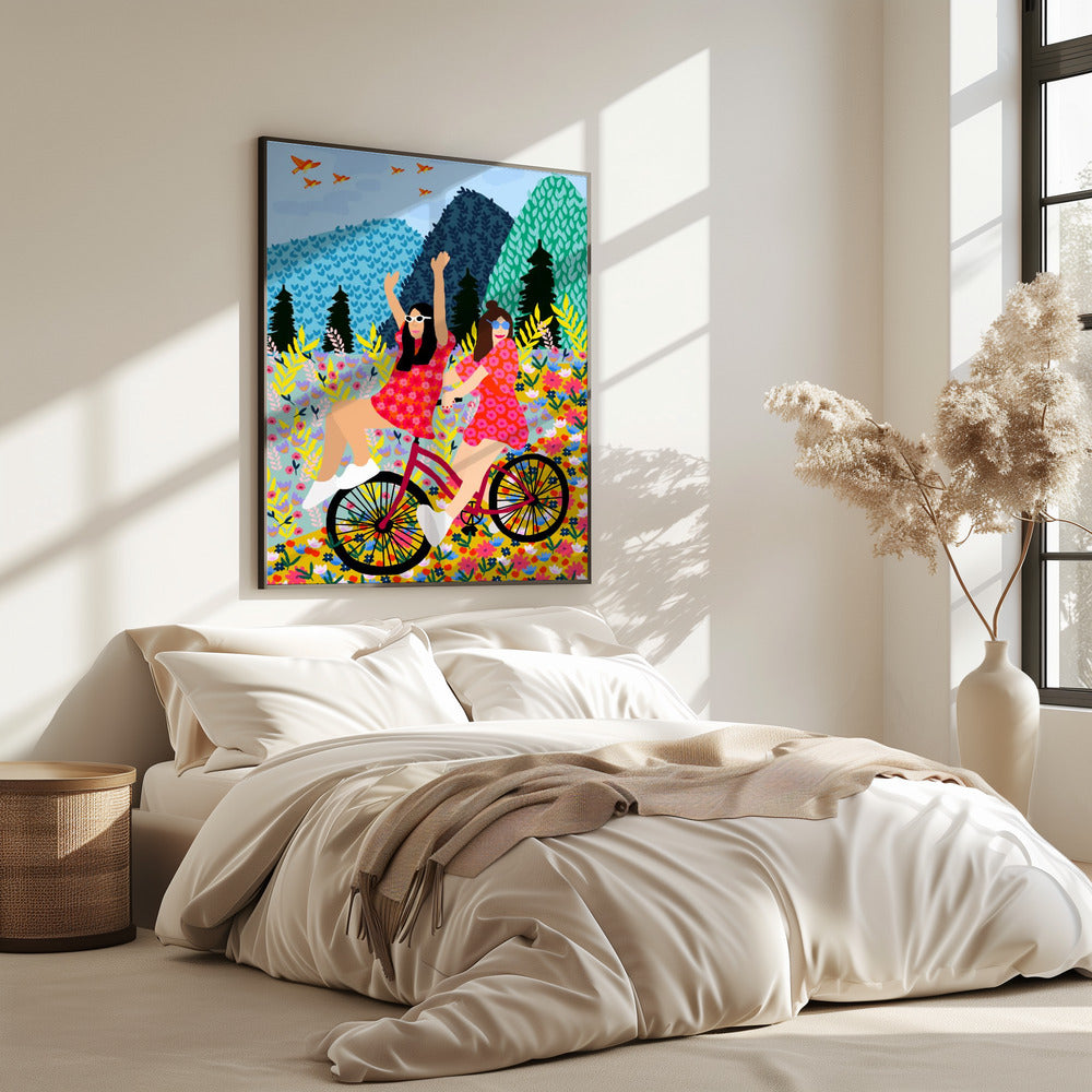 Friends on a bike | Poster