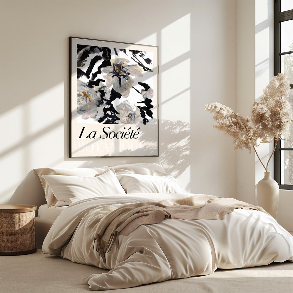 La Société Botanique Balck and White and Cream Flowers 2 | Poster
