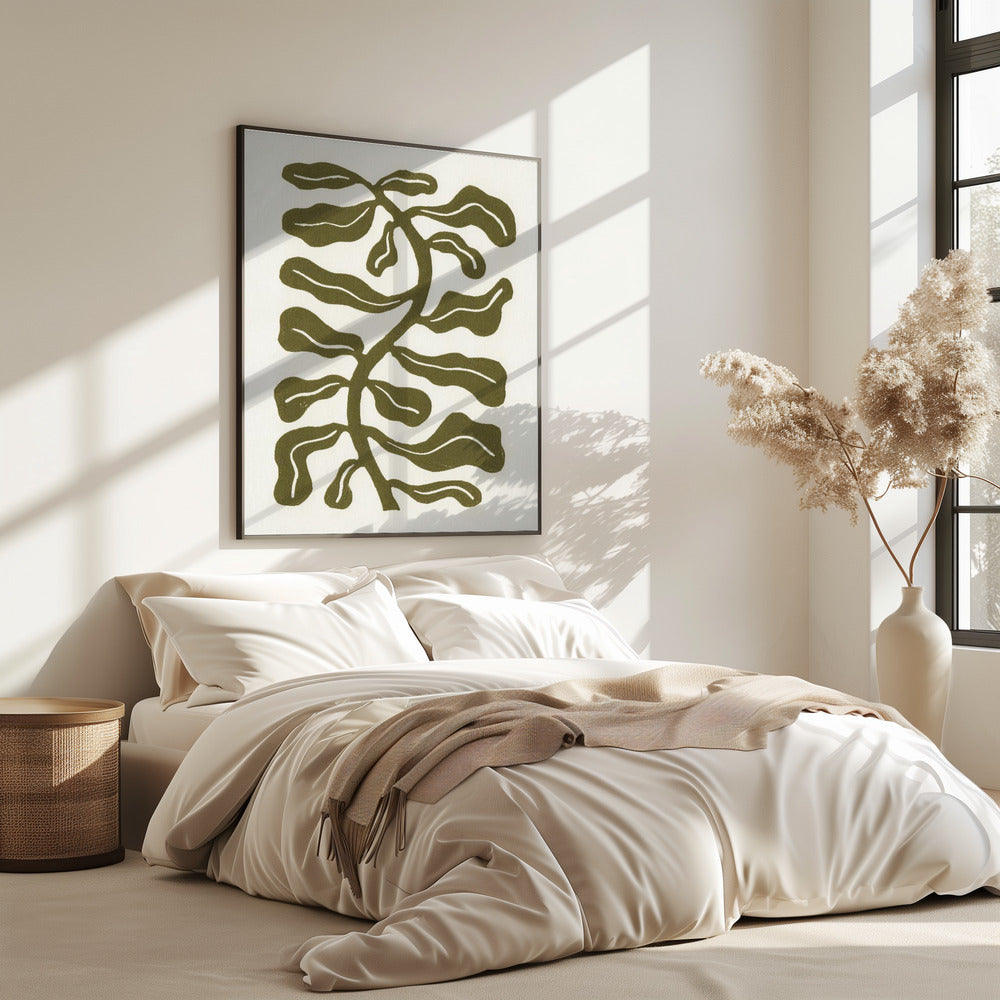 Wind Kissed Plant / Olive Green | Poster