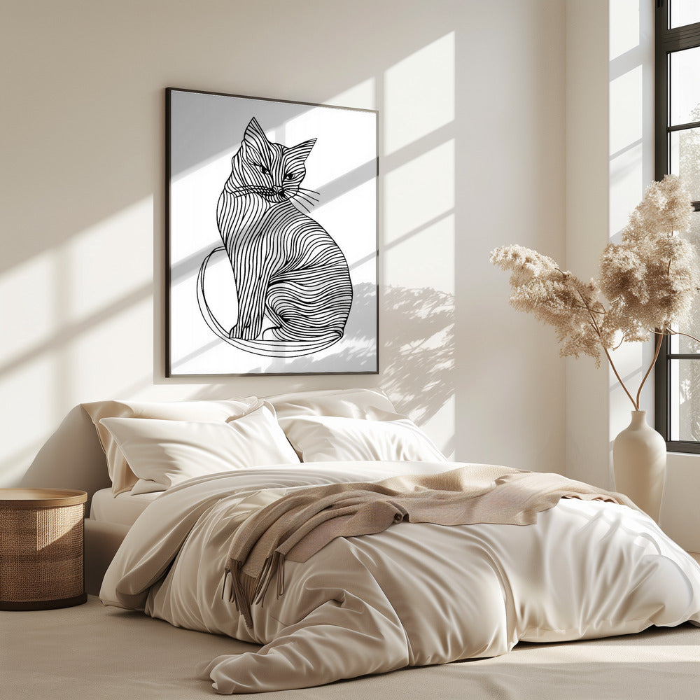 Lines art Cat | Poster
