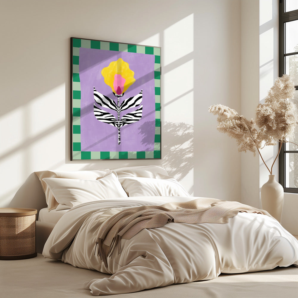 Flower with Zebra Patterned Leaves | Poster