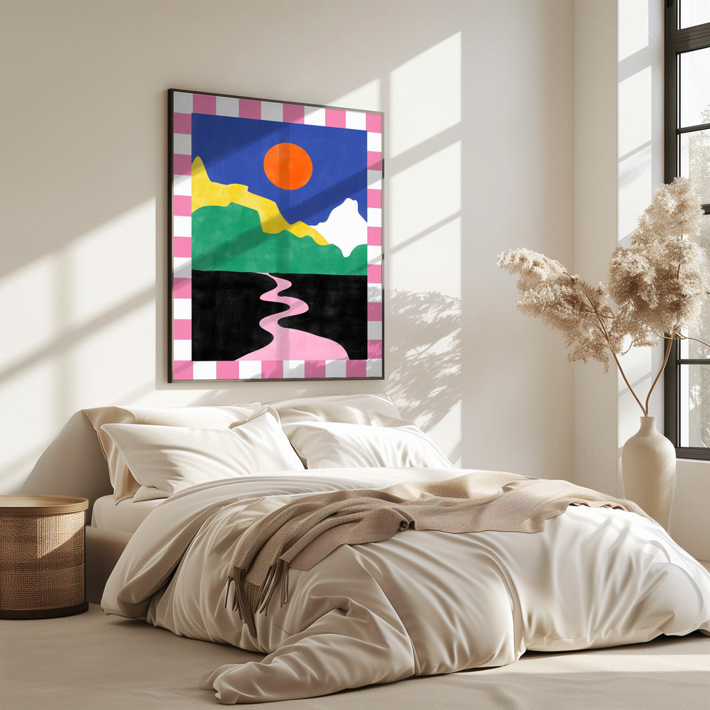 Minimalist Landscape with Vibrant Colors | Poster