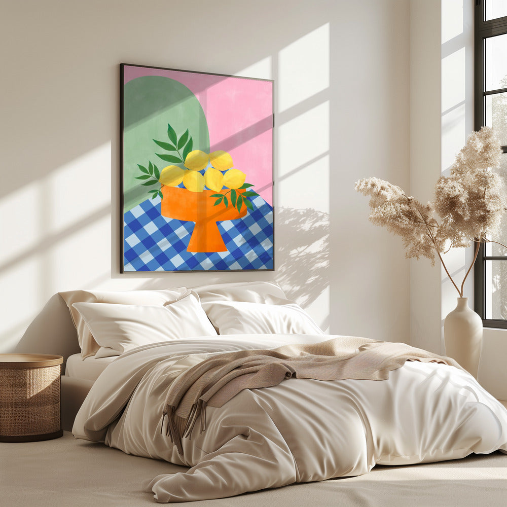 Yellow Lemons with Green Leaves | Poster