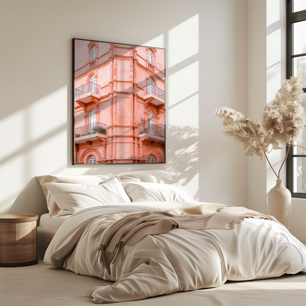 Pastel Pink Umbria | Italy travel photography | Poster