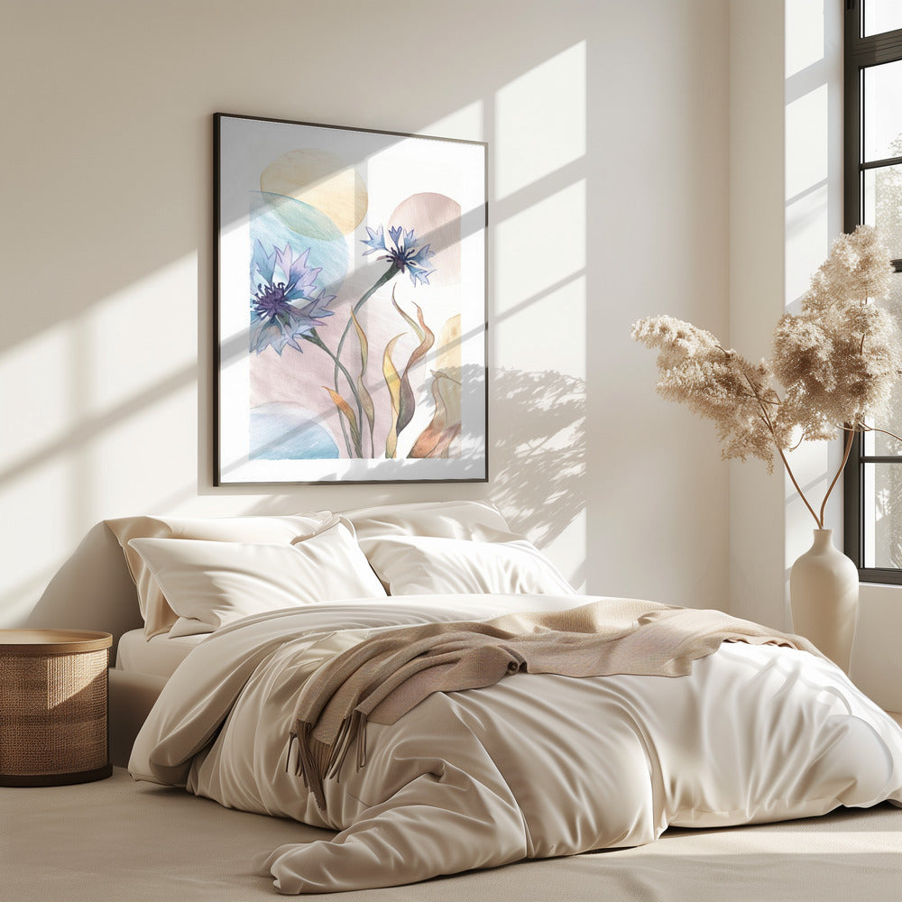 Watercolor Cornflowers | Poster