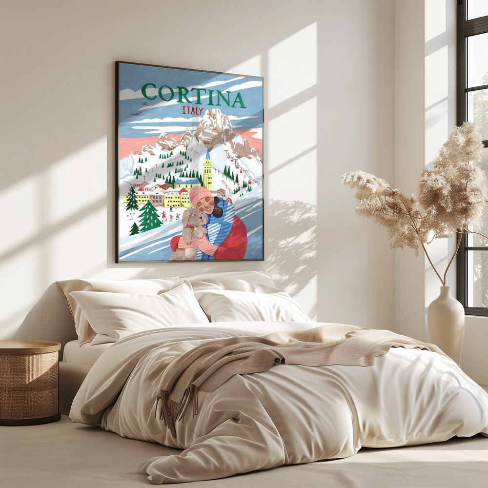 Travel Poster Woman in Cortina, Italy | Poster