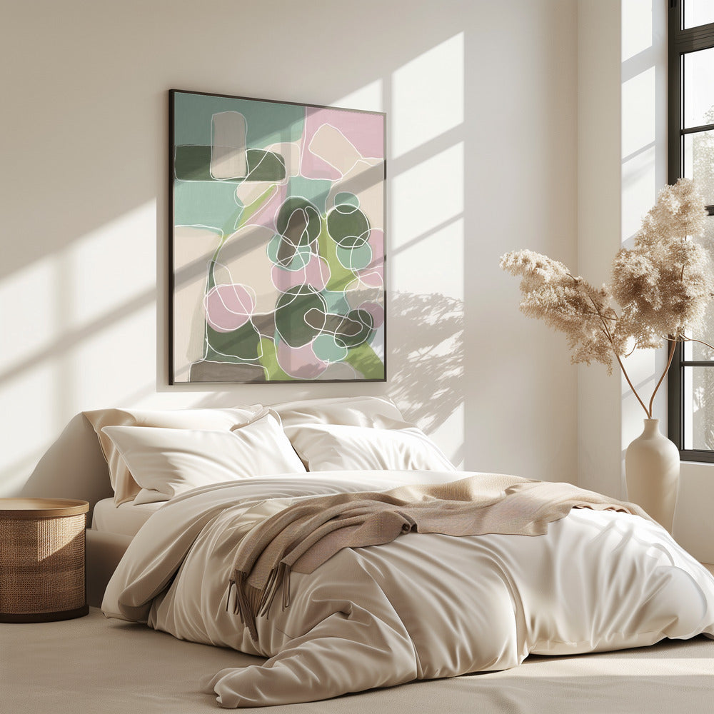 Abstract Green and Pink | Poster