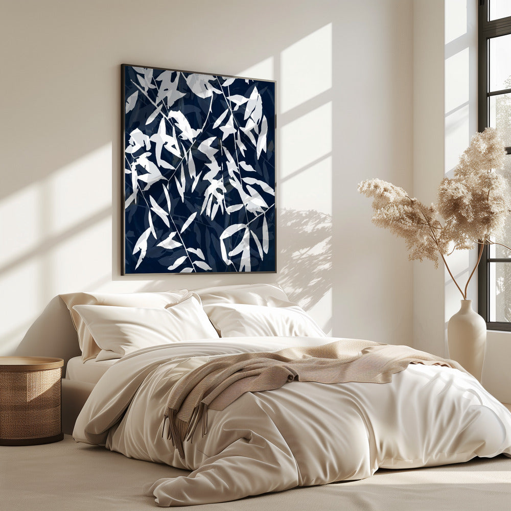 Navy White Bamboo 2 | Poster