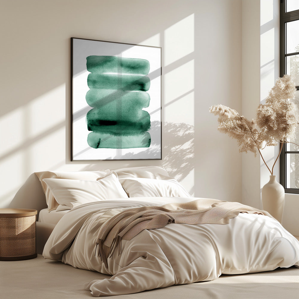 Abstract Green Stripes | Poster