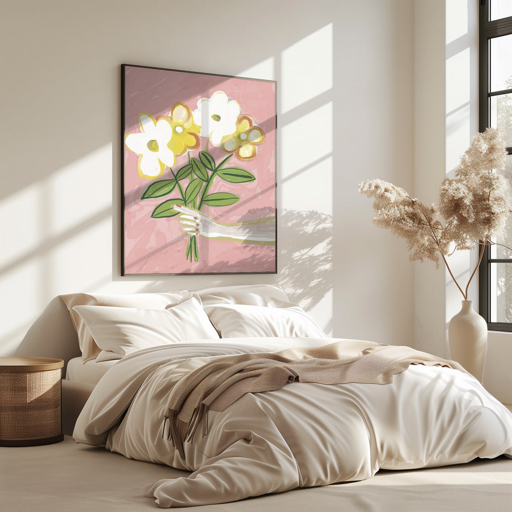 Bunch of Flowers Pink and Yellow | Poster