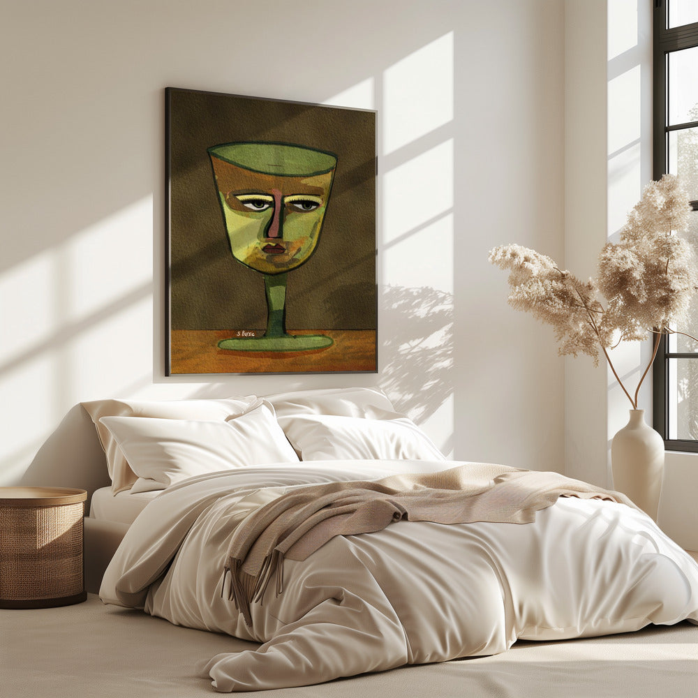 Wine Glass LADY brown | Poster