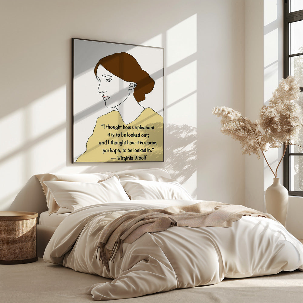 Virginia Woolf Art Yellow | Poster