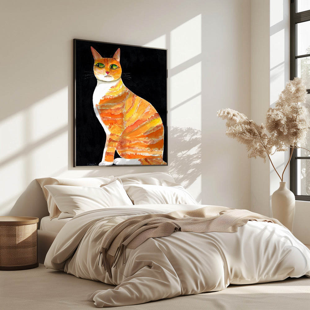 Orange Cat Side Eyes | Poster
