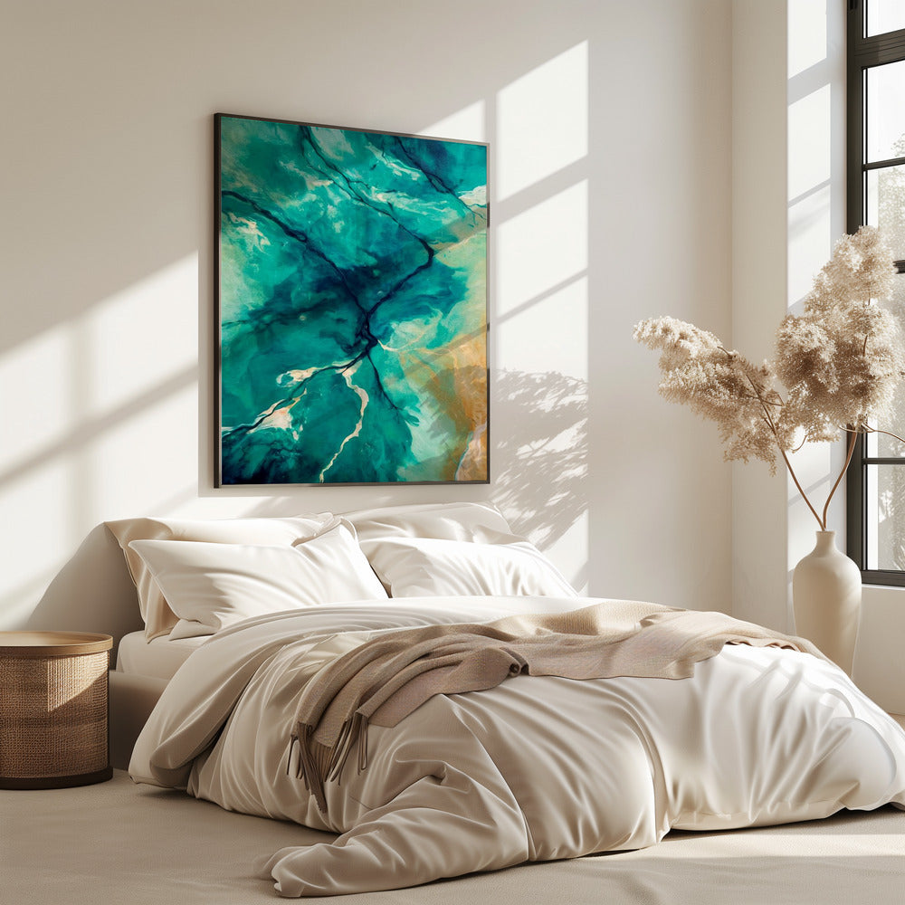 Aerial Landscapes And Flowing Water | Poster