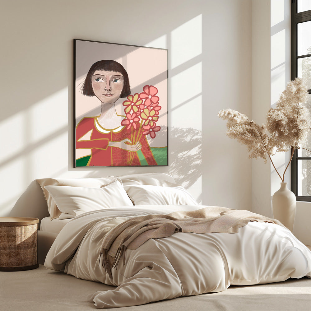 Woman with flowers | Poster
