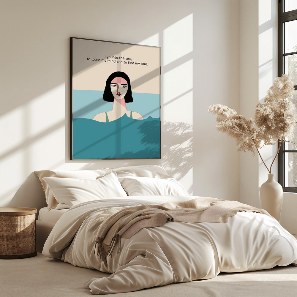 Ocean SWIMMER WITH TEXT | Poster