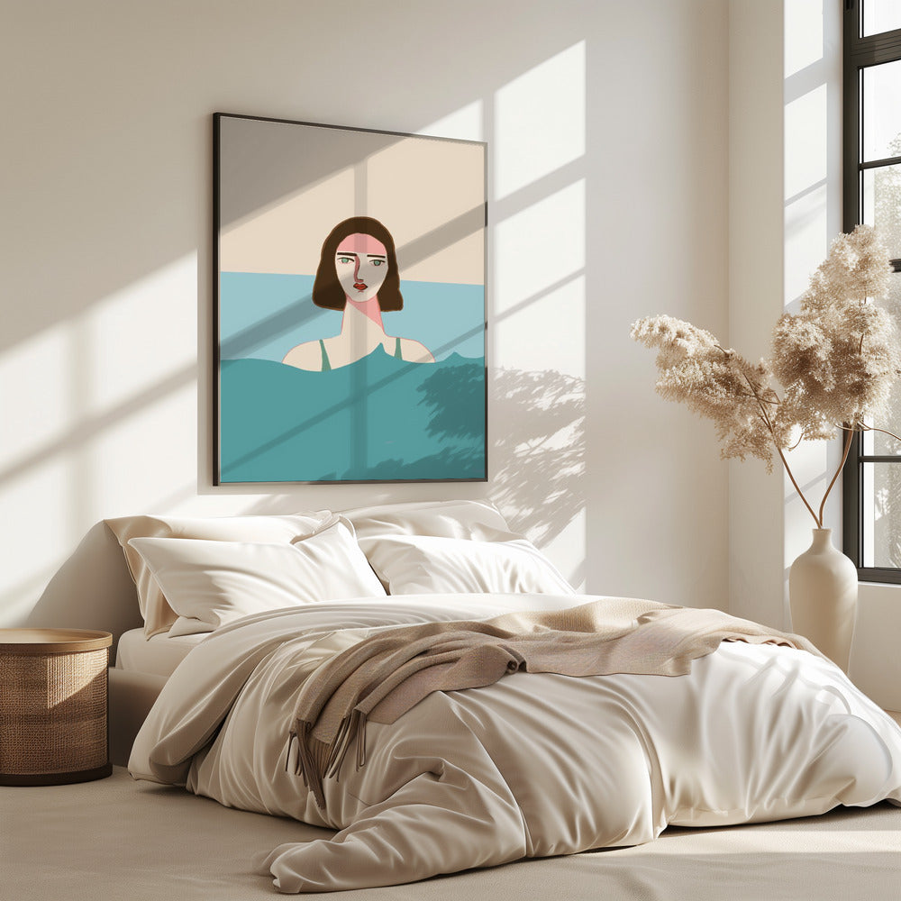 Ocean swimmer Brunette | Poster