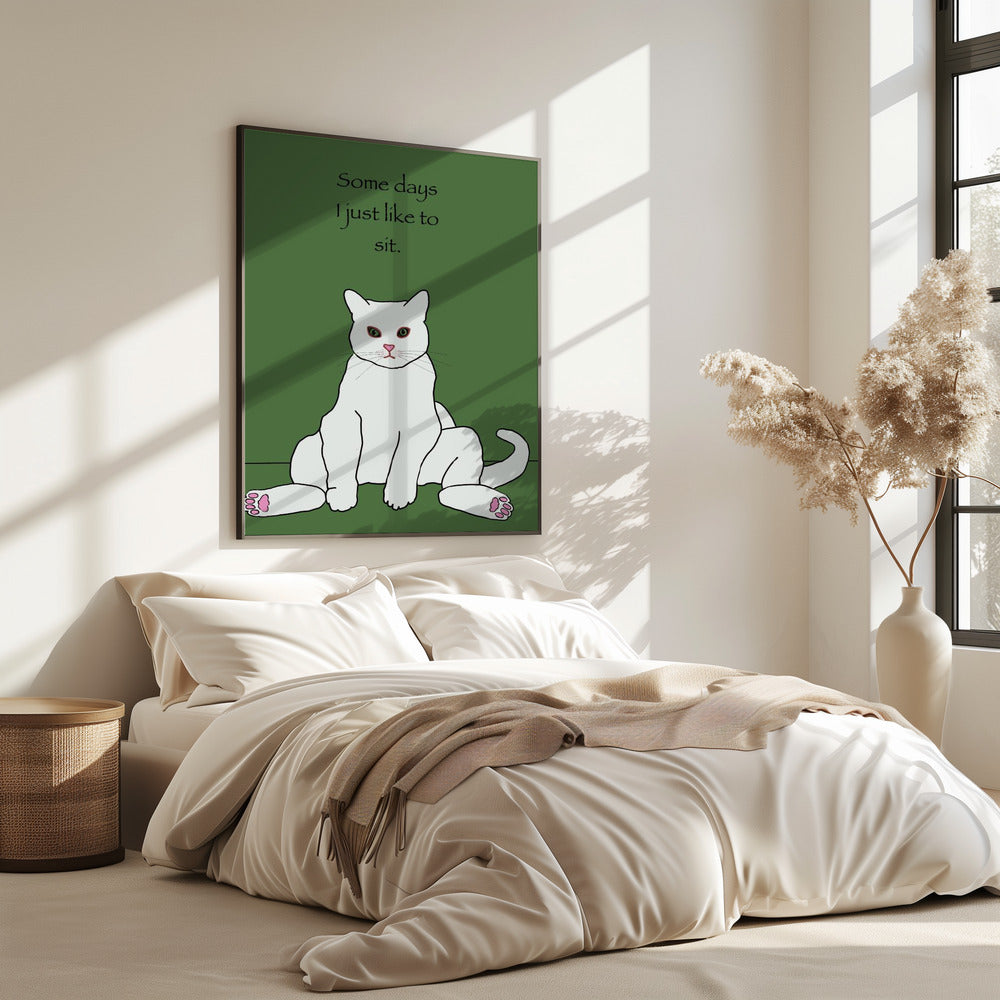 White cat with quote | Poster
