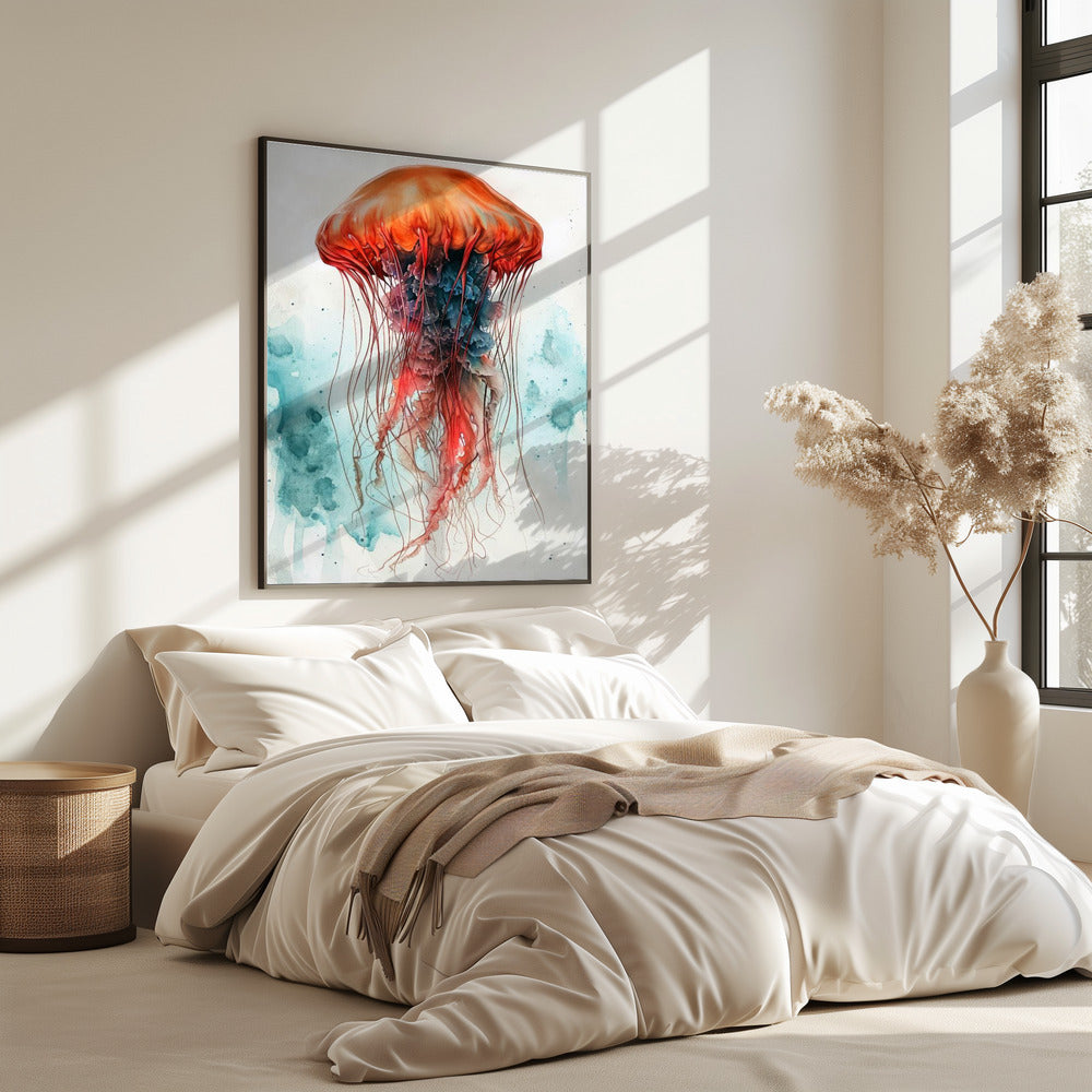 Animal Watercolor Art Medusa Sea Life | Poster