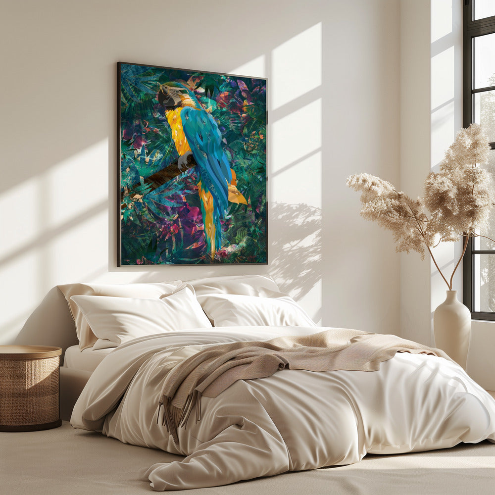 Tropical Floral Jungle - Macaw | Poster