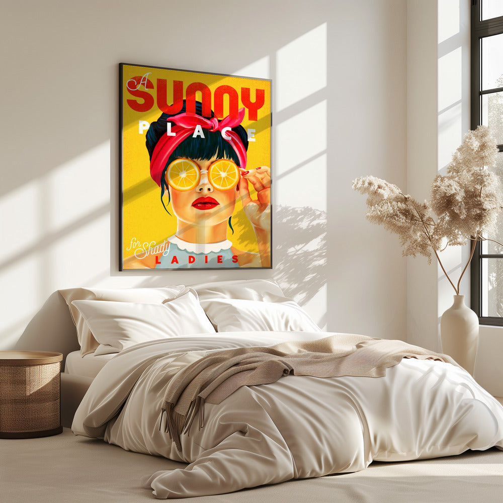 A Sunny Place For Shady Ladies Orange Pinup Art | Poster