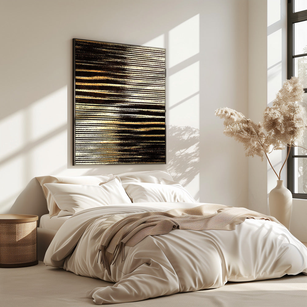 Black and Gold Horizontal Lines | Poster