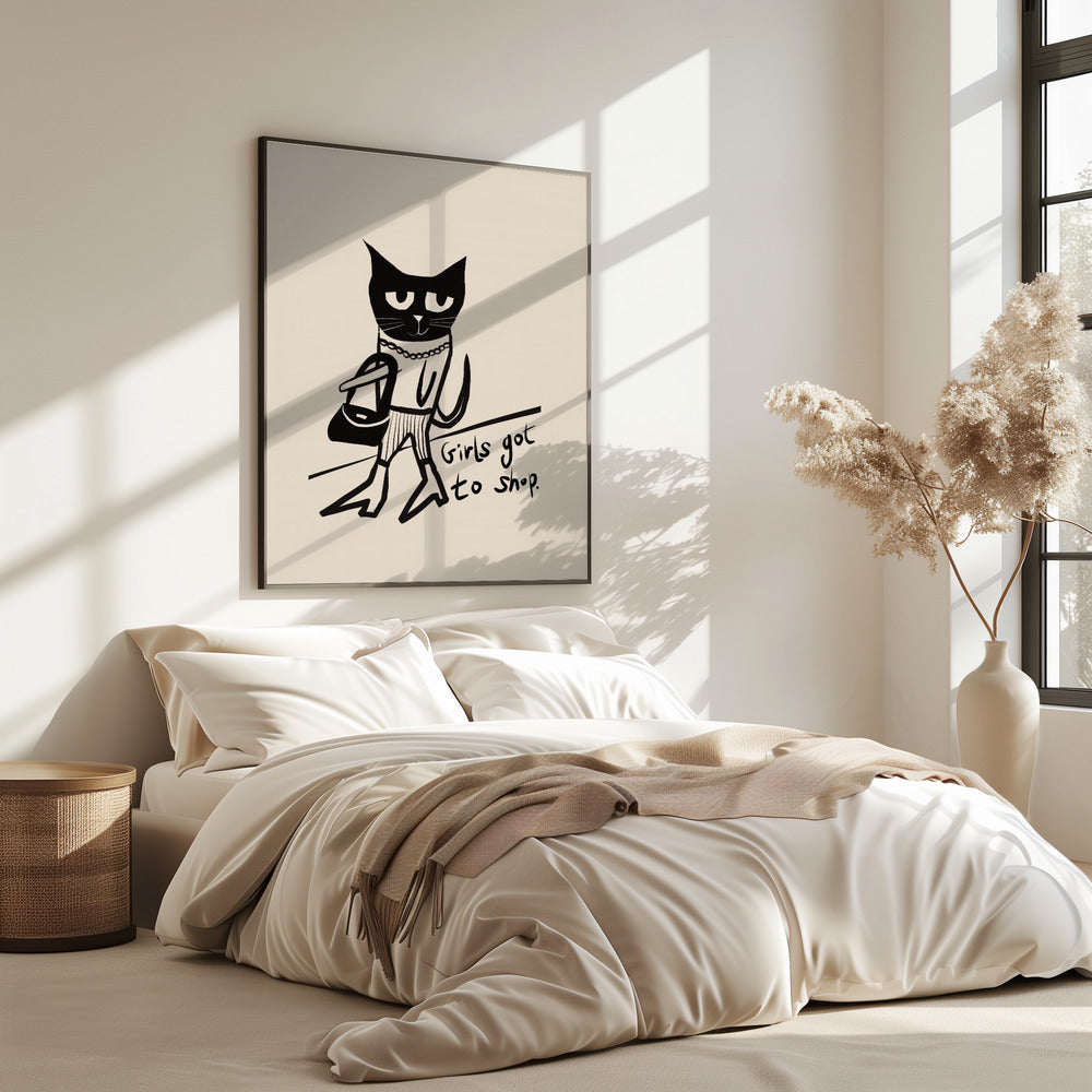 Cat shopping humour | Poster