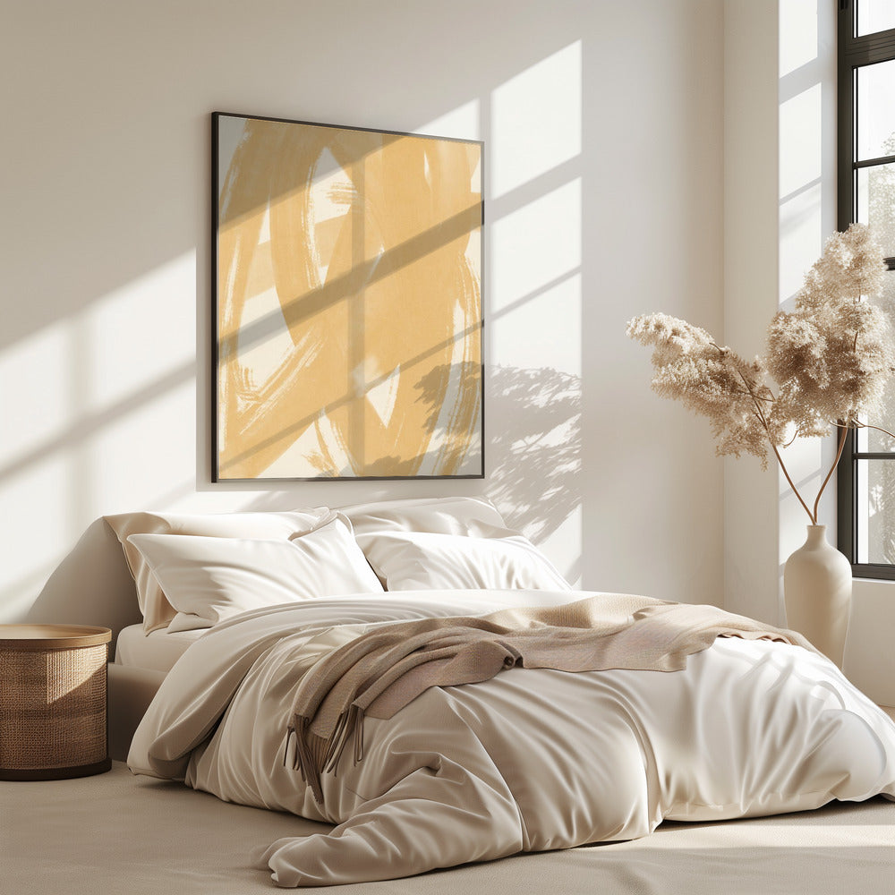 Dynamic Beige Brushstrokes | Poster