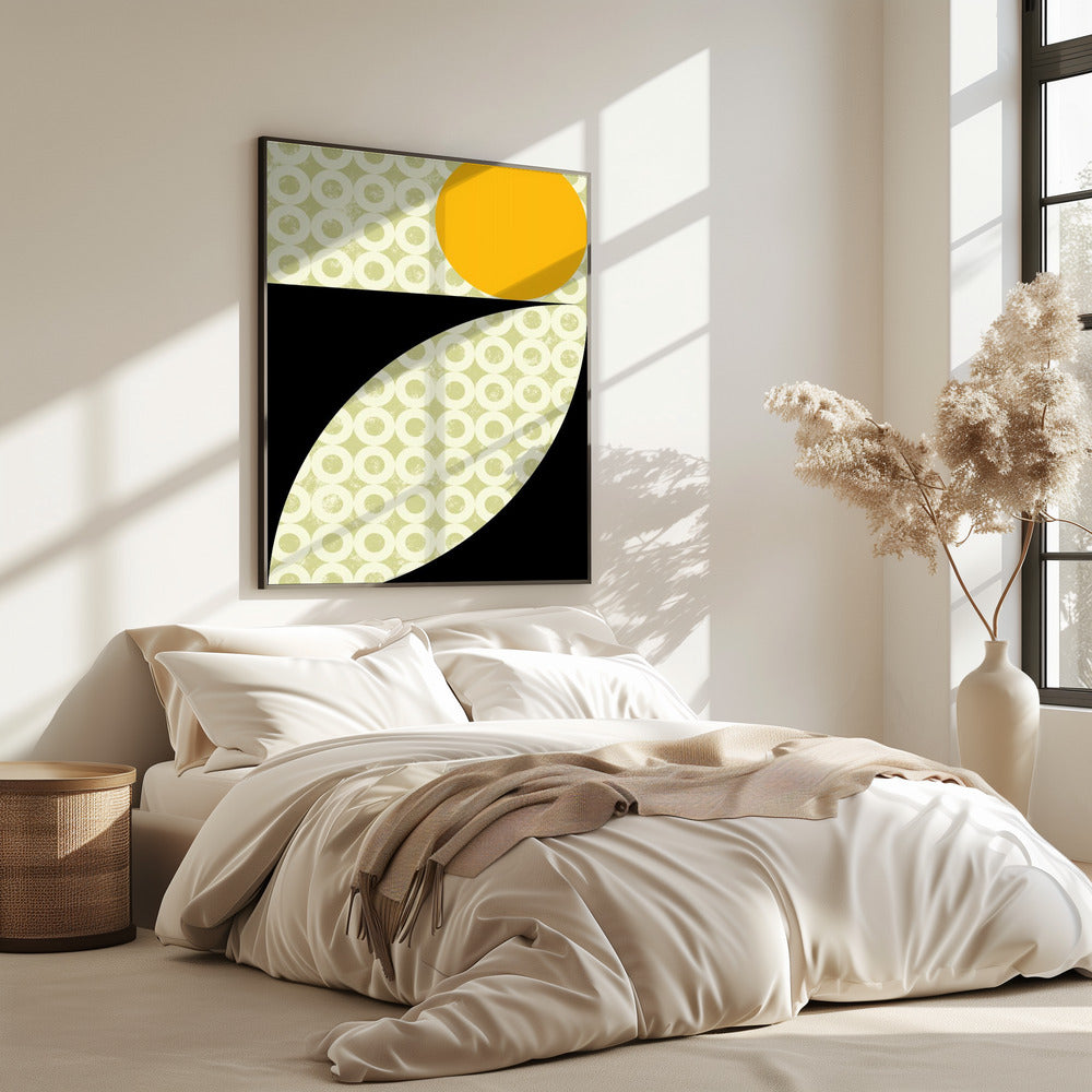 Geometric Shapes with a Bold Yellow Circle | Poster