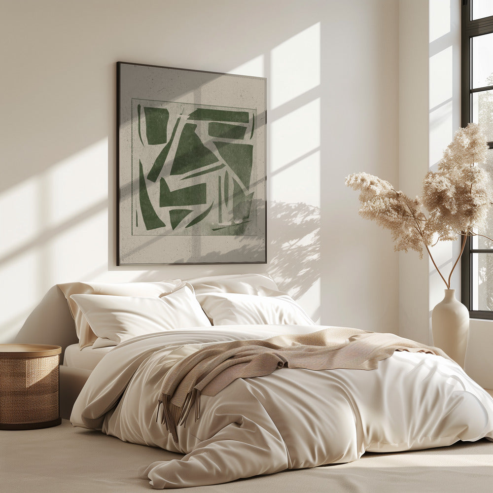 Green Geometric Maze | Poster