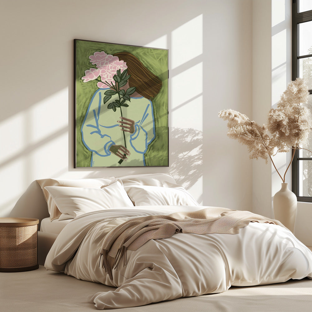 Lady with flowers | Poster