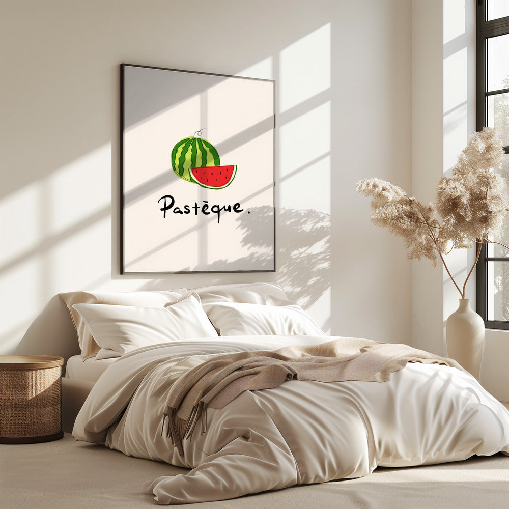 Modern French Fruits Collection &quot;Watermelon / Pastèque&quot; | Poster
