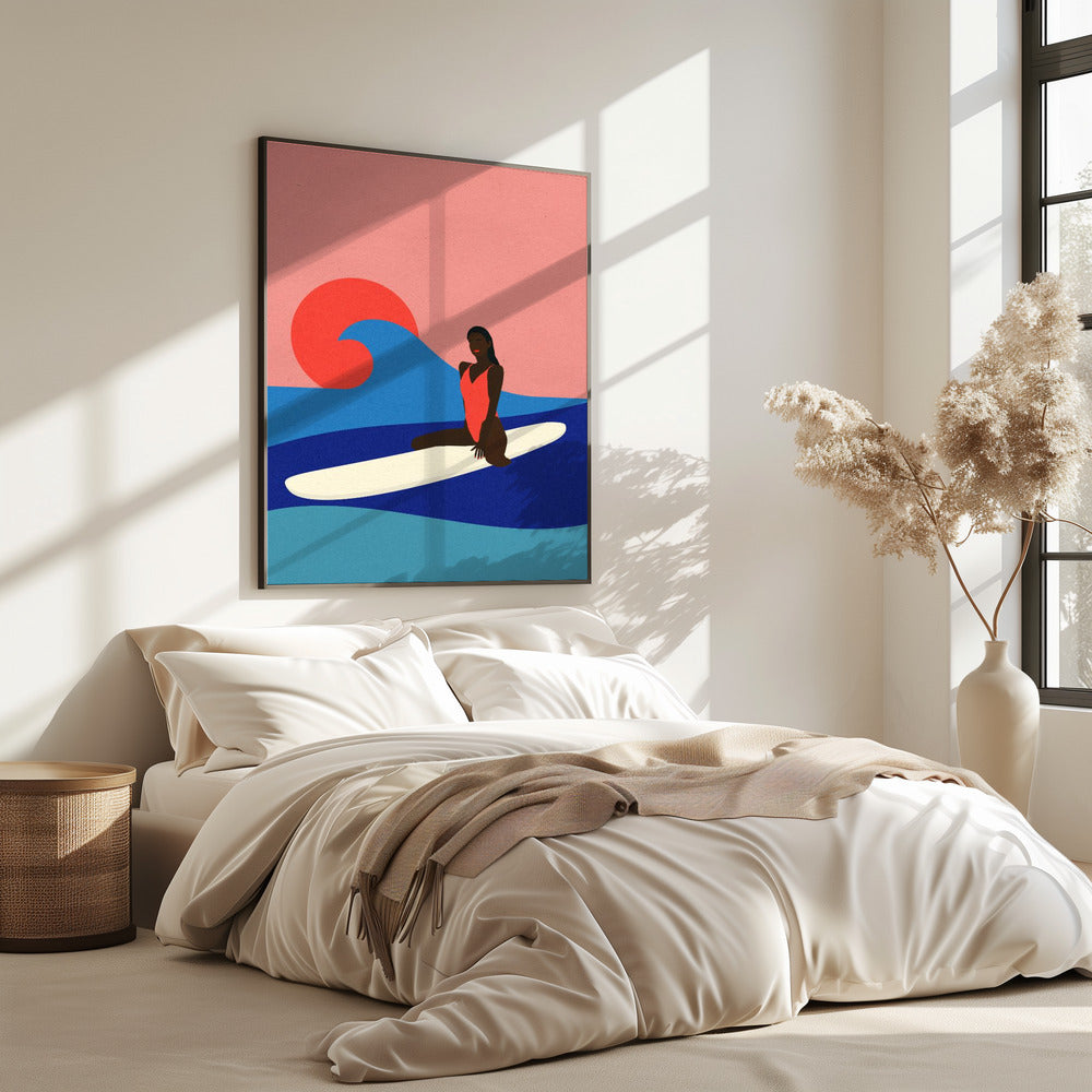 Girl On a Surfboard | Poster