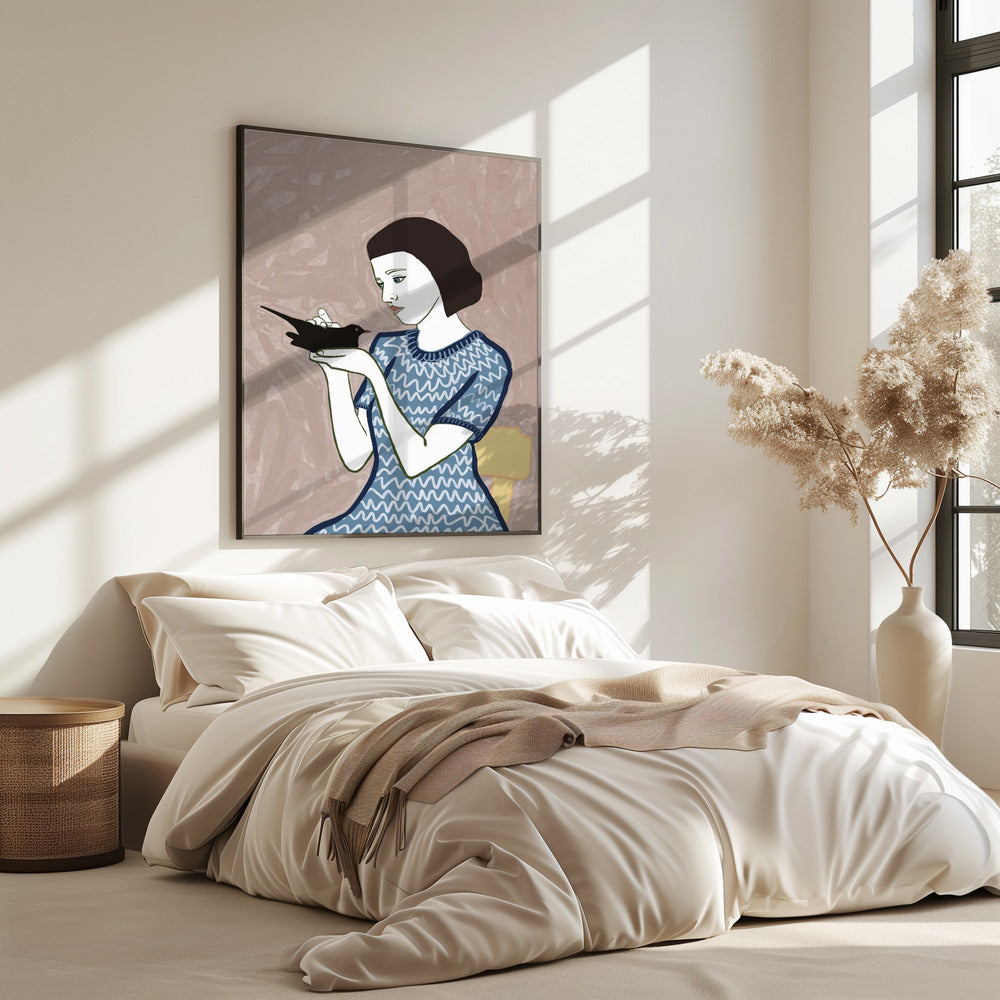 Bird lady sitting | Poster